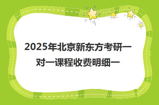 2025年北京新东方考研一对一课程收费明细一览表