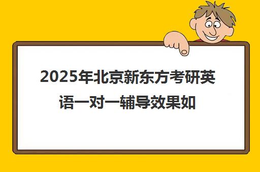 2025年北京新东方考研英语一对一辅导效果如何？